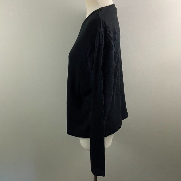 NWT RDI Black Waffle‎ Crew Neck Long Sleeve Shirt (M) - Picture 4 of 8